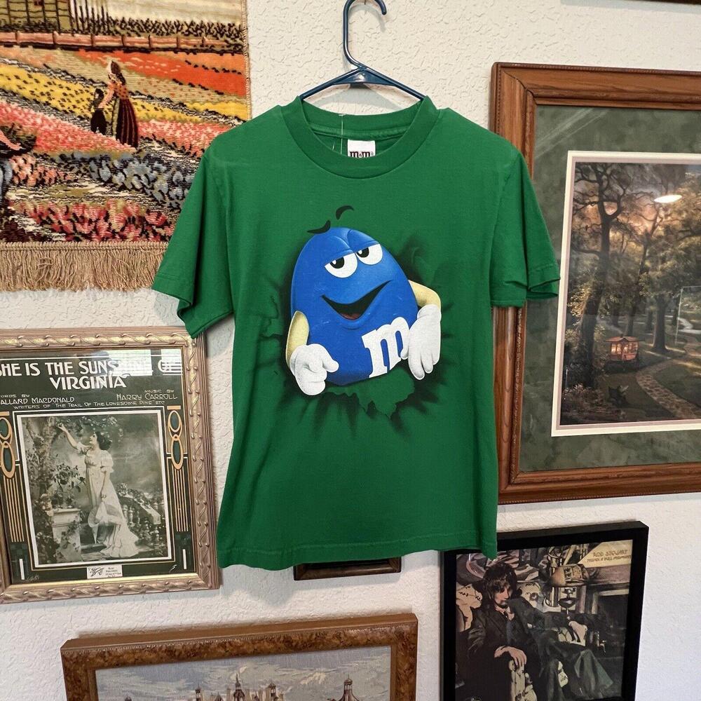 Vintage 90’s Blue M&M Chocolate Candy Shirt Size Small - Picture 2 of 5